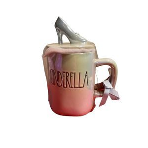 Disney collection by Rae dunn luster cinderella mug with “glass” slipper mug top